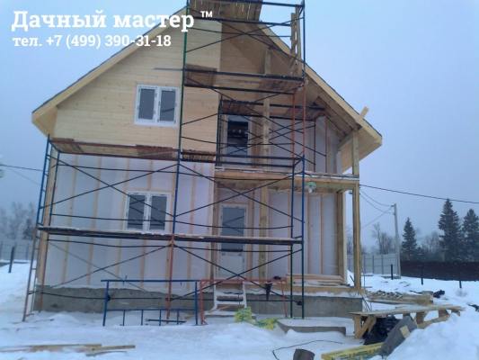 Отделка имитацией бруса фасада деревянного дома