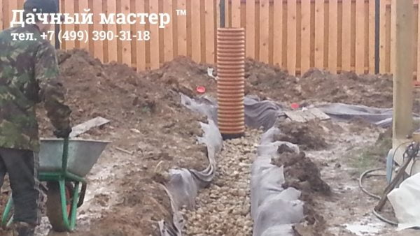 Установка дренажных колодцев