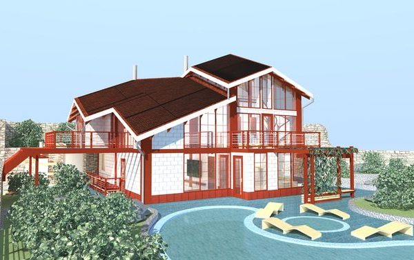 3D модель загородного дачного дома