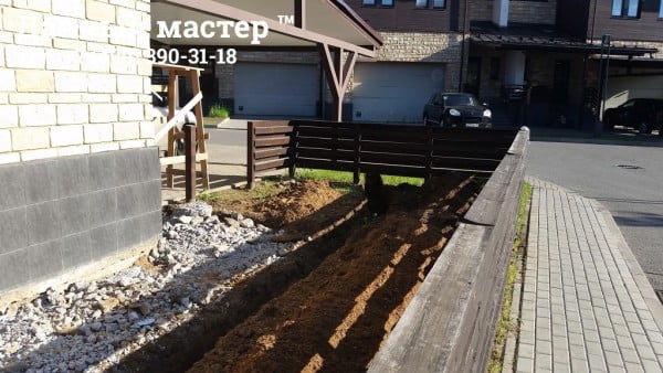 Демонтированная старая отмостка