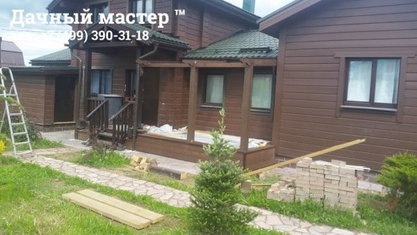Отделка каркаса открытой веранды