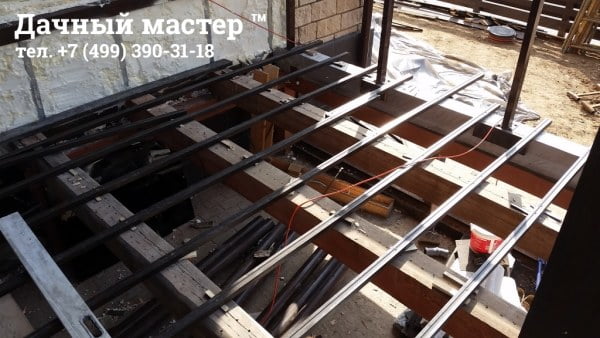 Установка лаг под террасную полимерную доску