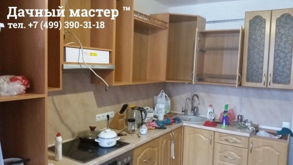 Монтаж кухонного гарнитура, после укладки ламината
