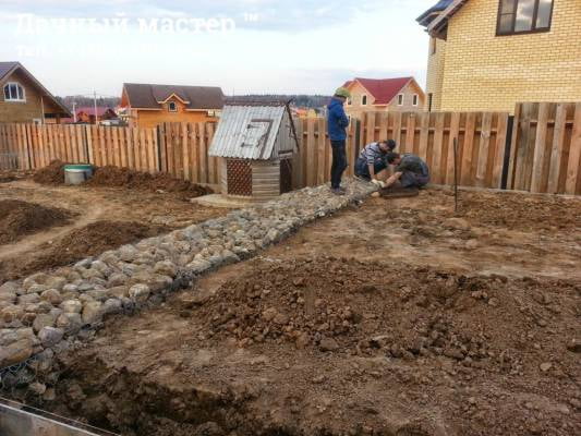 Установка габионов
