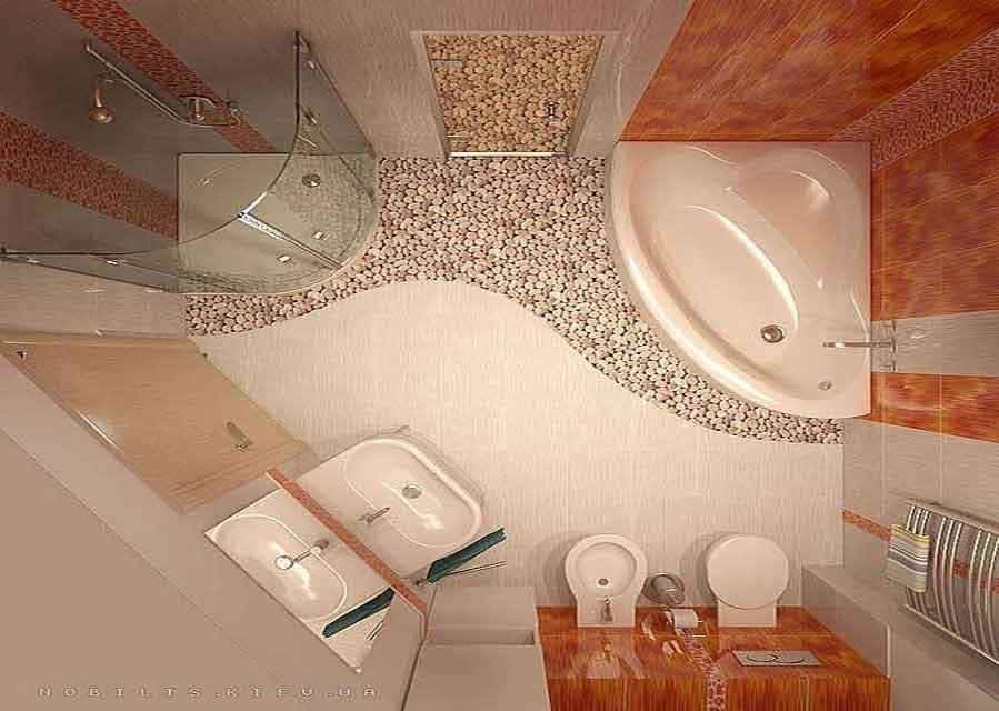 Маленькая ванная комната в современном стиле