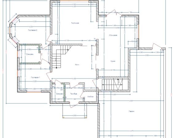 Планировка 1 этажа проекта дома "Шерлок"