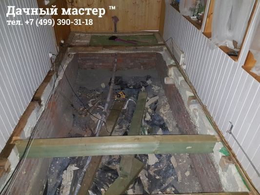 Демонтаж лаг пола