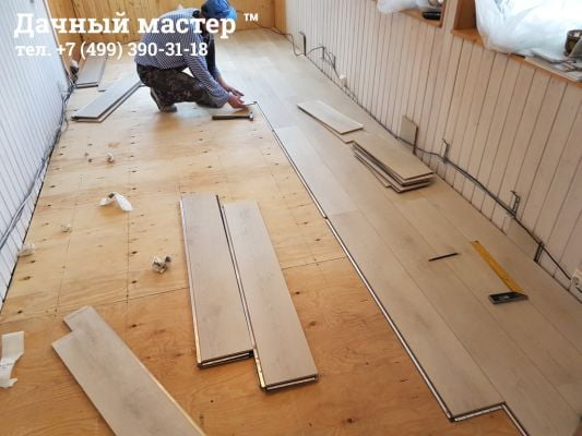 Укладка ламината на фанеру
