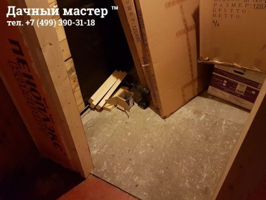 Укладка на пол листов АЦЕИД для последующей укладки плитки
