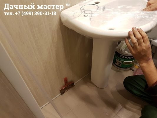 Монтаж раковины тюльпан