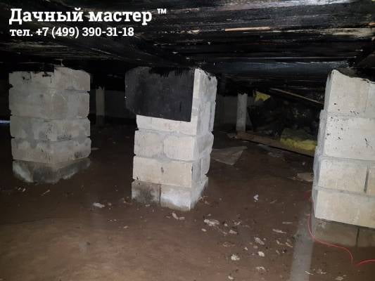 Столбчатый фундамент под лагами
