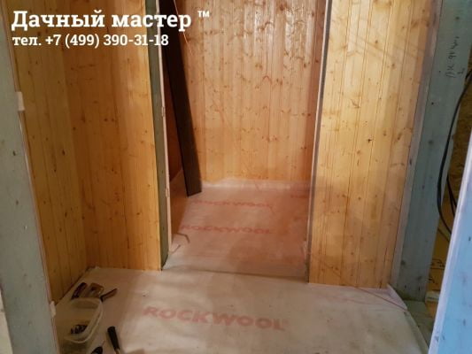 Отделка стен пристройки вагонкой
