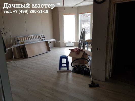 Общий вид комнаты после черновой отделки