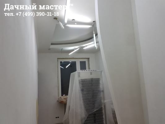 Шпаклевка стен и потолка в кухне и коридоре
