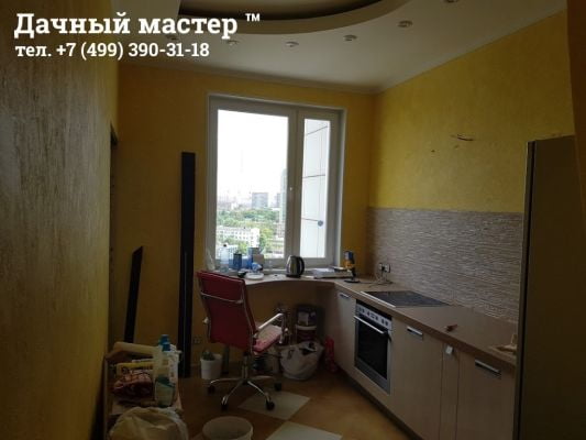 Кухня после отделки декоративной штукатуркой