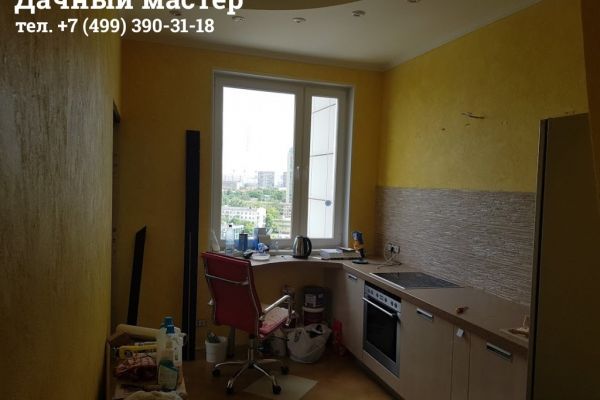 Кухня после отделки декоративной штукатуркой